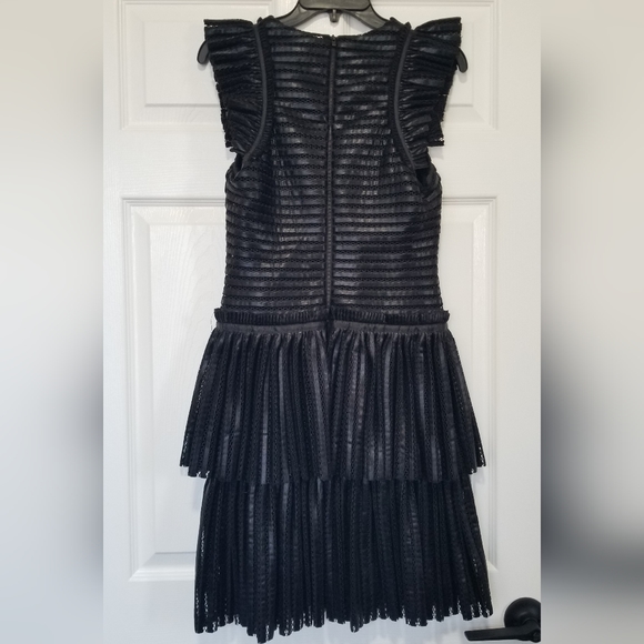 Maje Remony Black Tiered Mini Dress Size 3 - Picture 13 of 15